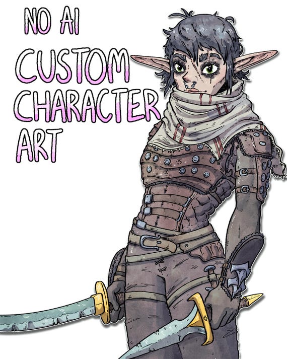Custom Character Art Commission – D&D Full Body Illustration (No AI)