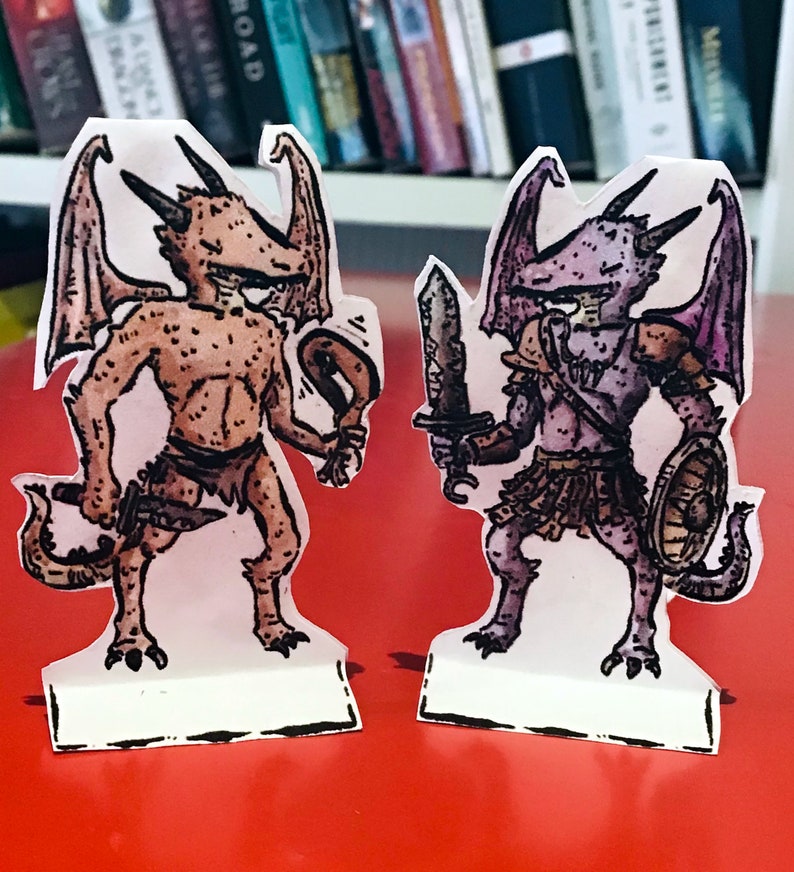printable-illustrated-mini-figures-kobold-pack-d-d-paper-etsy-ireland