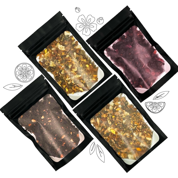 Loose Leaf Tea Sampler Assortment Variety Pack - Pu’er, Oolong, Black tea, White tea - Premium Gift for Tea Lover