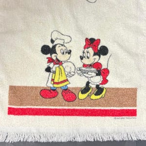 Vintage Mickey & Minnie Mouse Dish Hand Towel - Cannon - Walt Disney Productions USA image 2