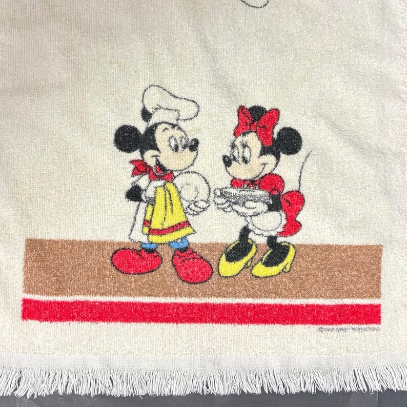 Vintage Mickey & Minnie Mouse Dish Hand Towel - Cannon - Walt Disney Productions USA image 2