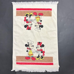 Vintage Mickey & Minnie Mouse Dish Hand Towel - Cannon - Walt Disney Productions USA image 1
