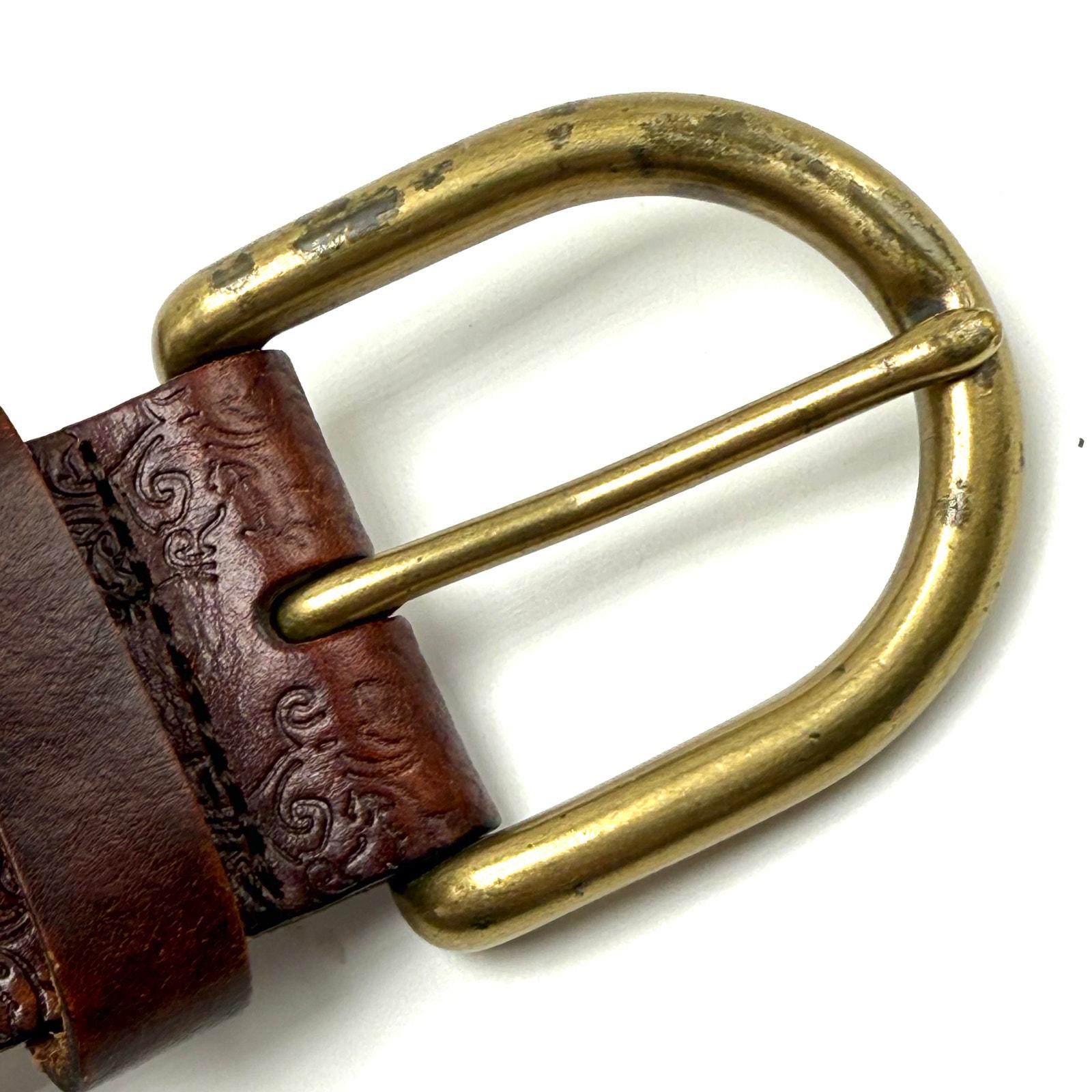 RARE Vintage Y2K Fossil Fossil Leather Patchwork Bohemian Hippie Belt Multi Colo Fossil Women main image 4
