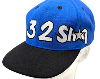 Vintage 90s Shaq 32 Baseball Cap Snapback Hat Blue Wool Shaquille O’Neal Orlando