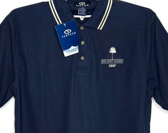 Vintage HBO Six Feet Under Men’s Polo Shirt L Large Navy Blue TV Show Promo Y2K 2000s