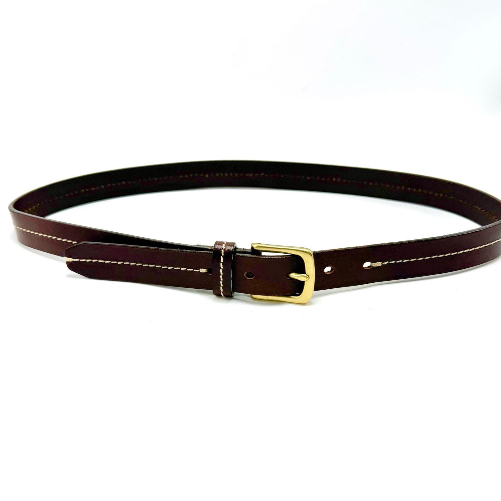 Vintage Eddie Bauer Italy Made Black Broken In Leather Belt Medium Waist Vintage Eddie Bauer Italian Brown Leather Belt Brass Buckle  main image 3