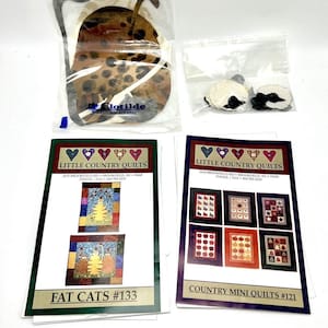 Little Country Quilts Patterns Lot Mini Appliqué Quilted Wall Hanging Cat Season