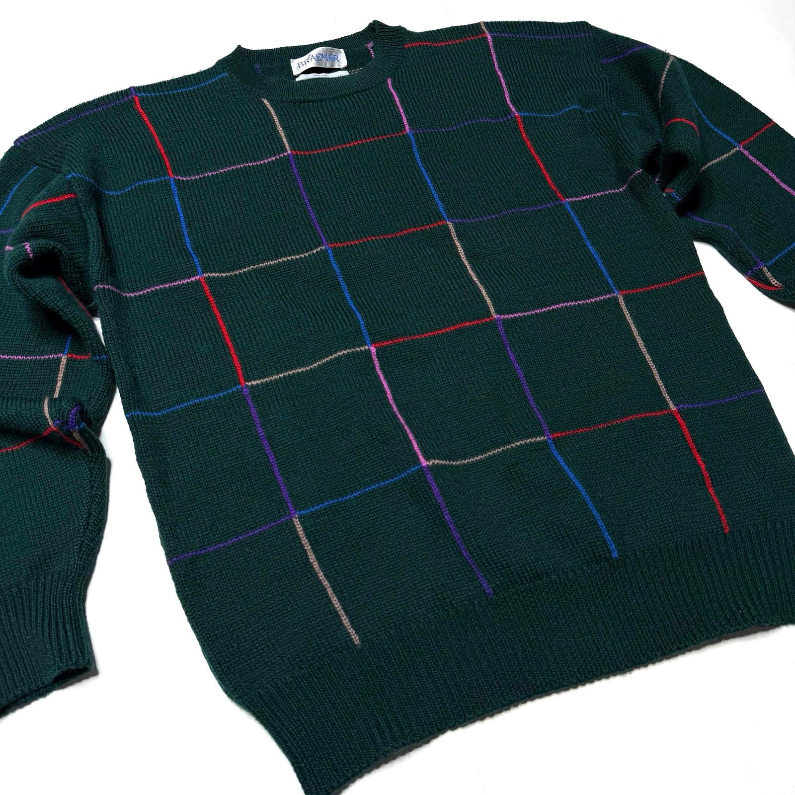 80s 90s Checkered Sweater Wool - Etsy