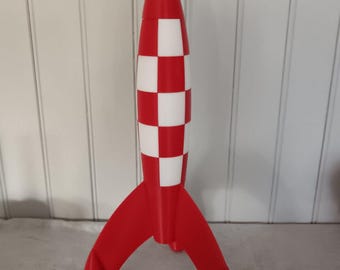 Fusée Artisanale Tintin - 45 Cm - Objet Déco BD Vintage