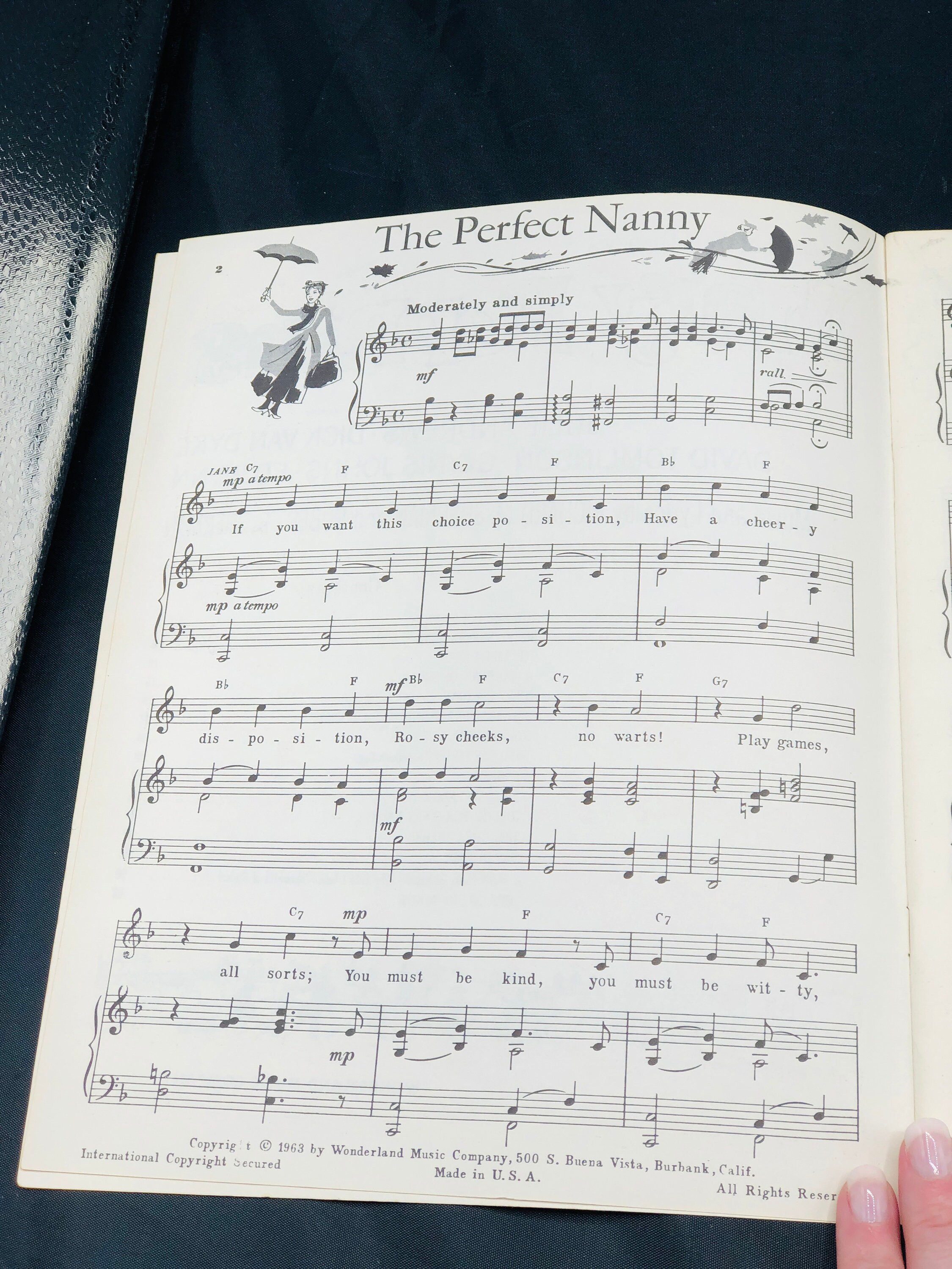 Vintage 1960s Walt Disney's Mary Poppins Piano Sheet Music Etsy