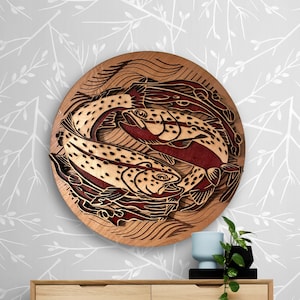 Fishing Decor, Fishing Gift, Trout Art