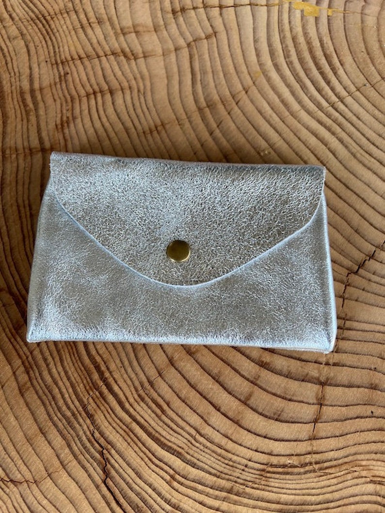 Porte-monnaie, portefeuille, pochette en cuir Argent