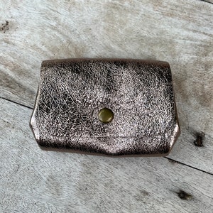 Porte-monnaie, portefeuille, pochette en cuir Bronze