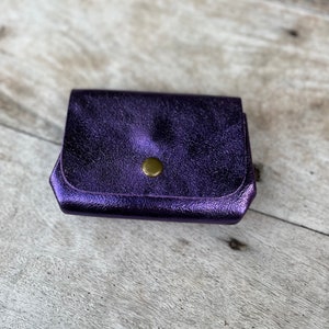 Porte-monnaie, portefeuille, pochette en cuir Violet