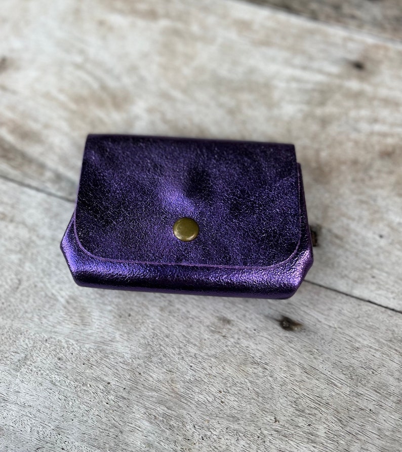 Porte-monnaie, portefeuille, pochette en cuir Violet