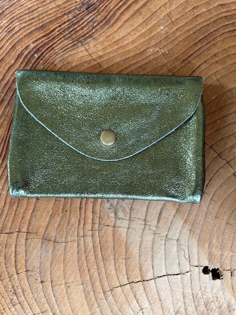 Porte-monnaie, portefeuille, pochette en cuir Vert
