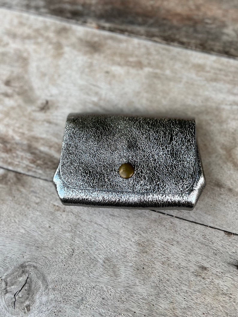 Porte-monnaie, portefeuille, pochette en cuir Silver