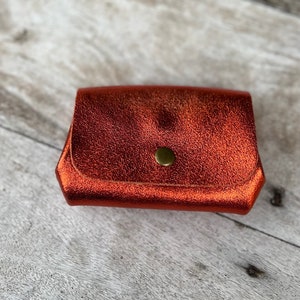 Porte-monnaie, portefeuille, pochette en cuir Orange