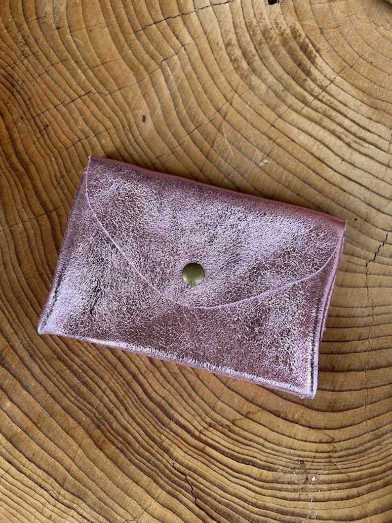 Porte-monnaie, portefeuille, pochette en cuir Rose