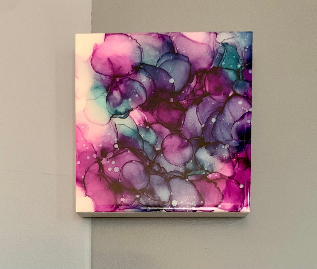 Alcohol Ink on Gesso Boardwall Artwall Decorhome Decor Etsy