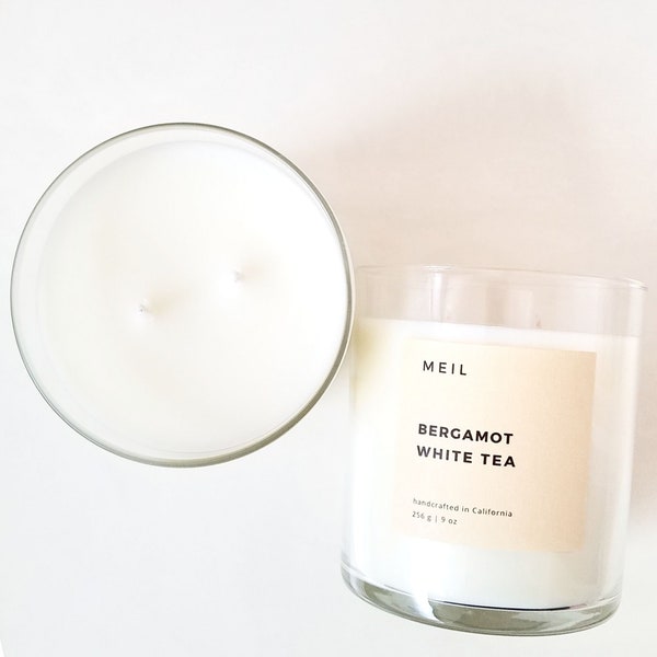 Bergamot Tea Candle | Spa Candle | Relaxing Candle | Self Care Candle | Spring Candle | Fresh Scent | Gift Candle | Toxin Free