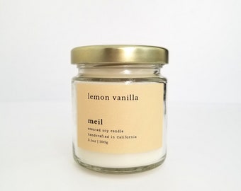 Lemon Vanilla | Fruity Candle | Spring Candle | Gift Candle | Handmade Soy Candle | Fresh Scent | Hand Poured | Toxin Free Candle
