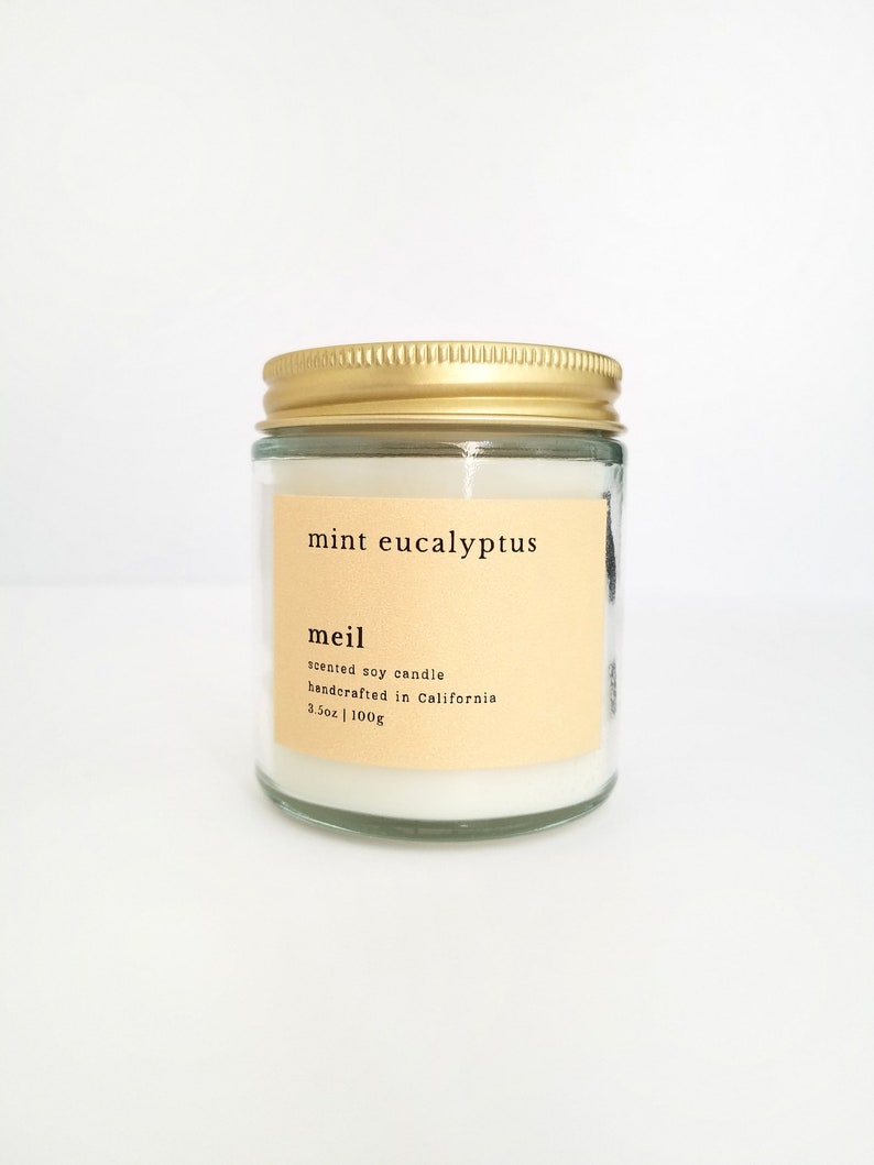 Mint Eucalyptus Relaxing Candle Stress Relief Calming Candle Gift Candle Spring Candle Handmade Candle Self Care Toxin Free image 2