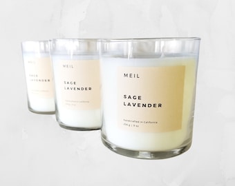 Sage Lavender | Calm Relaxing Scent | Stress Relief | Mother's Day Gift | Self Care Candle | Meditation | Handmade Soy Candle | Toxin Free