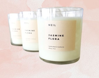 Jasmine Flora Candle | Spring Floral Candle | Flower Candle | Mother's Day Gift | Relaxing Scent | Home Decor | Handmade Soy Candle