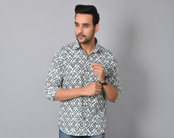 HAND CRAFTED Hawaiian Shirts I Mistique Flower HAND Printed I Casual Shirts I Traditional Fashion I Stylish Shirt For Men