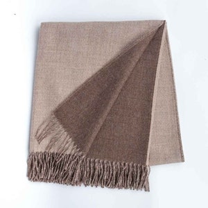 Double-Sided 100% Blue/Gray Baby Alpaca Throw Blanket image 4