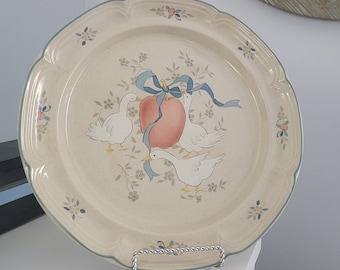 International China Stoneware Dinner Plate Country Geese Whimsical Marmalade