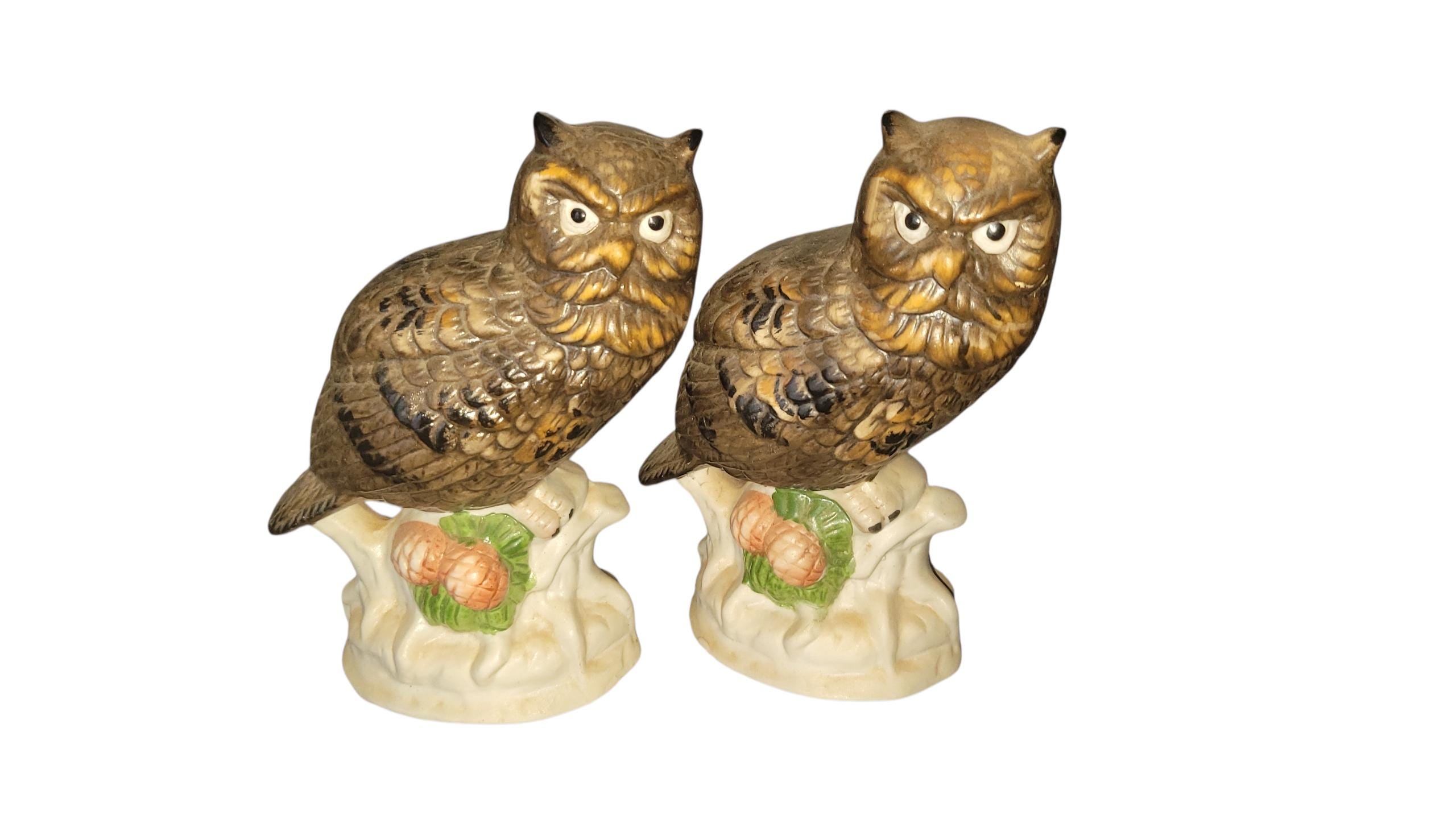 Pair of Owls Figurines