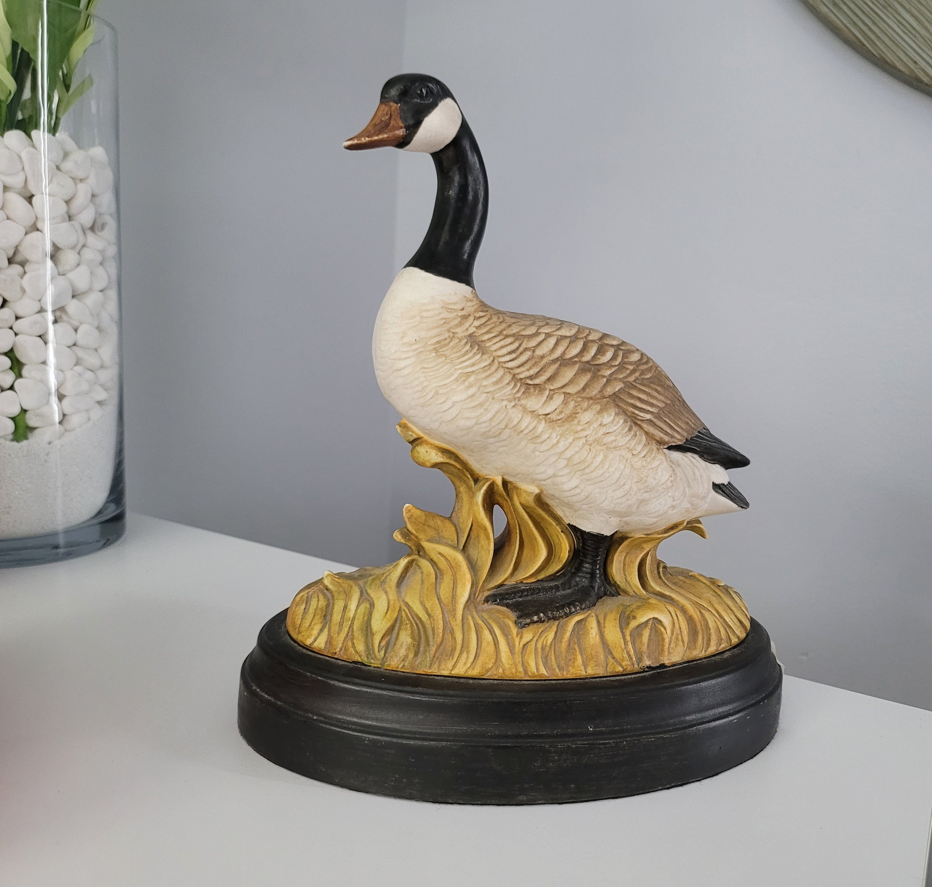 Vintage Ceramic Goose Figurine Large Statue Etsy
