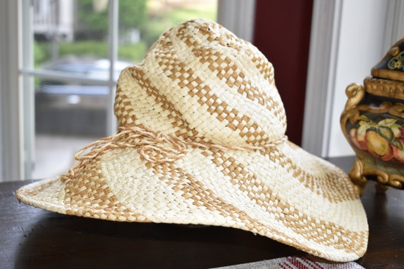 Woven Pattern Straw Sun Hat - Beige Natural beige Embellished Straw Hat for kids | H&M US main image 3