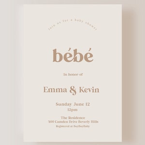 French Parisian Bébé Baby Shower Invitation Evite