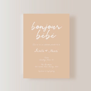 French Parisian Bébé Script Baby Shower Sprinkle Invitation Evite