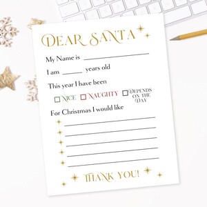 Carta a Papá Noel: plantilla digital Canva de 21,5 x 28 cm