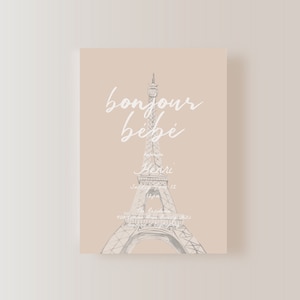 Französische Pariser Bébé Eiffelturm-Babyparty-Einladung Evite