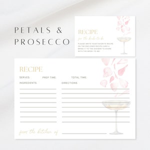 Petals & Prosecco Recipe Card 4"x6"