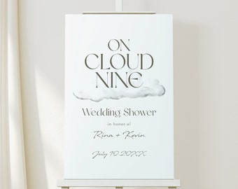 On Cloud 9 Bridal Baby Wedding Shower Birthday Welcome Sign Poster 24"x36"
