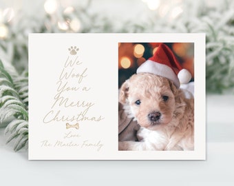 We Woof You a Merry Christmas Holiday Dog Christmas Card 5"x7"