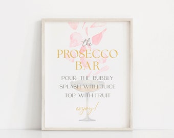 Petals & Prosecco Gifts Cards Guestbook Bloom Bar Table Sign 8"x10"