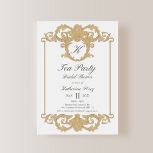 Victorian English Tea Party Bridal Brunch Baby Shower Invite Evite