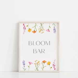 Bloom Mimosa Bar Carrello dei fiori Carte regalo Libro degli ospiti Cartello da tavolo 8"x10"