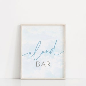 Cloud Nine 9 Bar Menu Gift Card Guestbook Table Sign 8"x10"