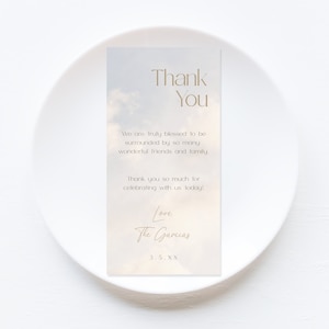 On Cloud 9 Bridal Baby Wedding Shower Birthday Bachelorette Thank You Card 5&quot;x7&quot;