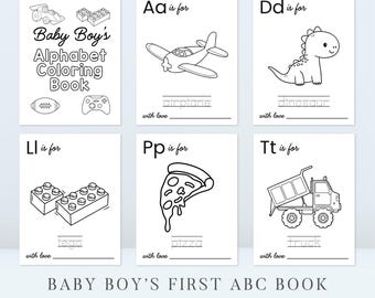 Baby Boy Alphabet Coloring Book 8.5"x11"