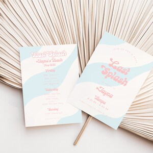 Última invitación de viaje de despedida de soltera de Love Wave Dazed para chicas comprometidas + itinerario de 5" x 7"
