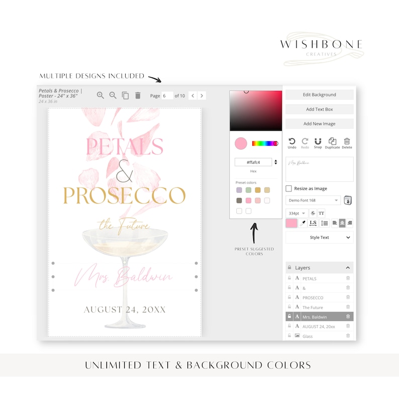 Petals Pearls Prosecco Bridal Baby Wedding Shower Galentines Etsy